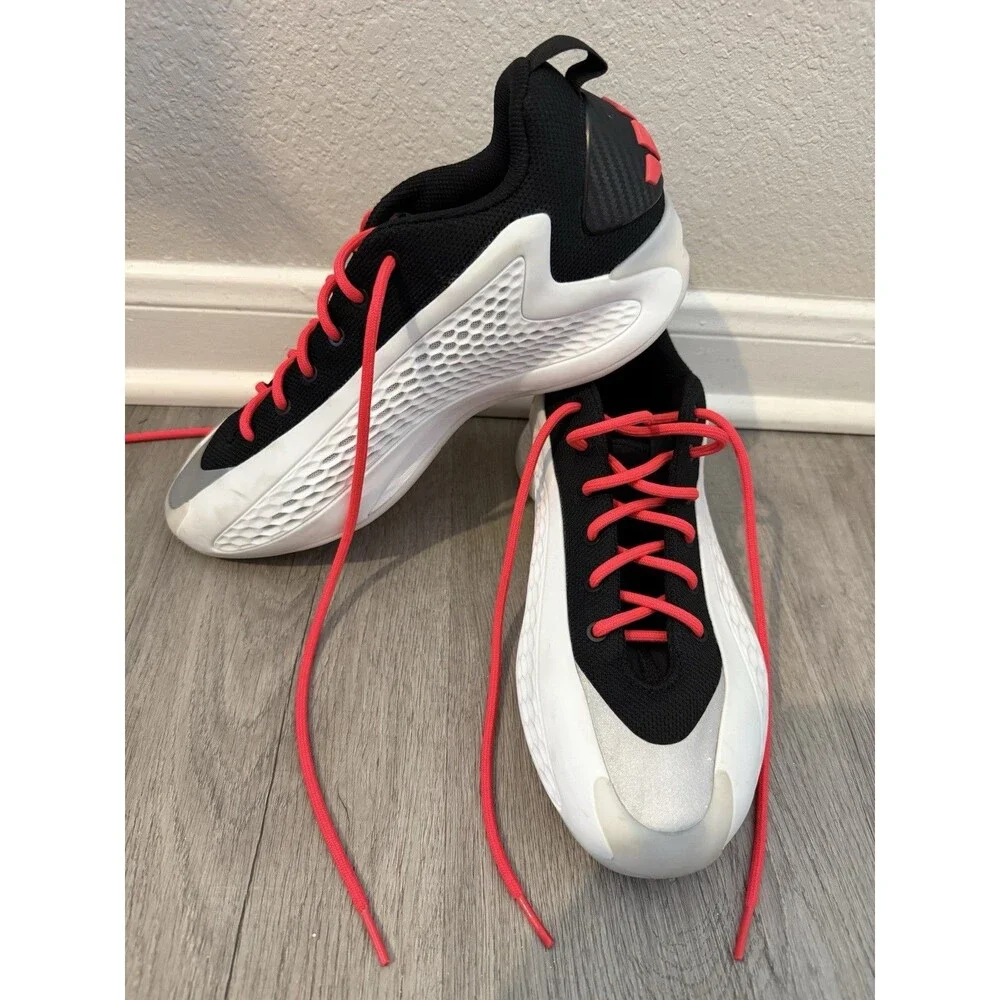 ADIDAS Anthony Edwards 1 Low Top White & Black Shoes JQ6140 Size 9 New